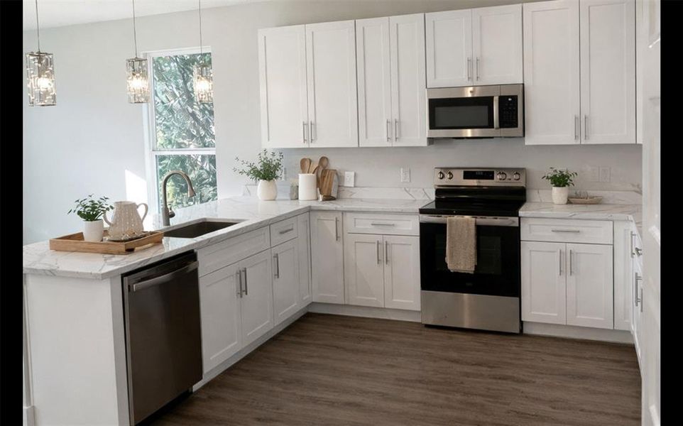 Staged digital kitchen