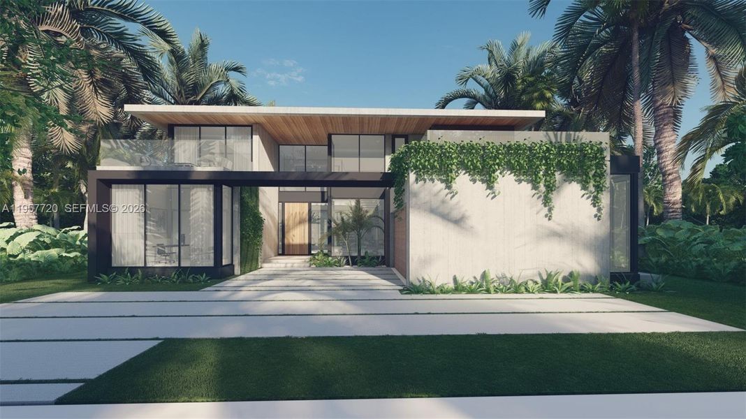 Front exterior of a new home in , Miami Beach, FL, highlighting curb appeal (Image 6). Front exterior of a new home in , Miami Beach, FL, highlighting curb appeal (Image 6).