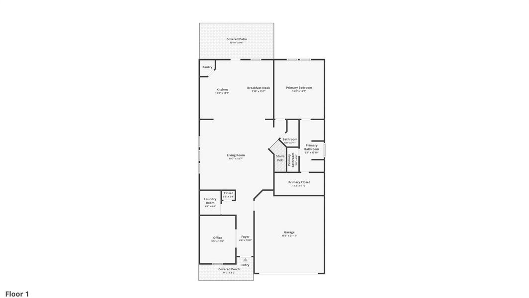 2D floor plan layout of this home in Massey Oaks, Pearland, TX (Image 6).