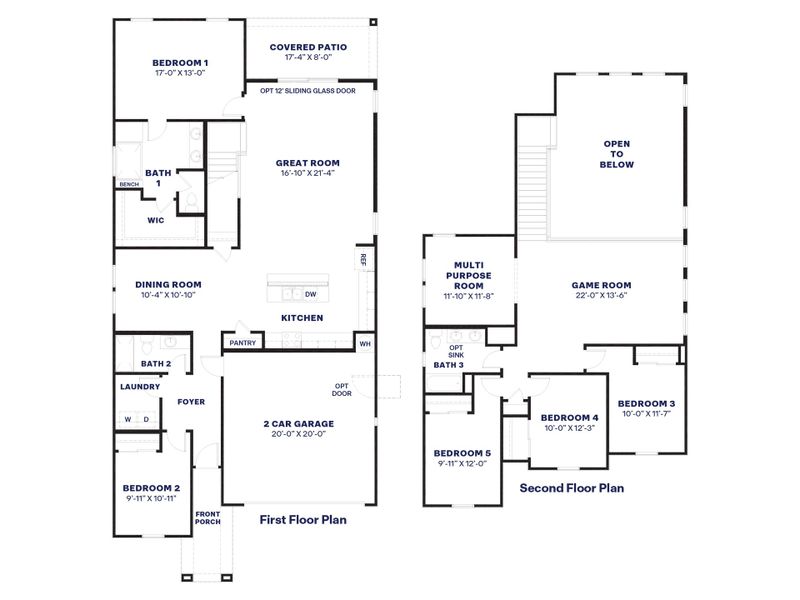 2D floor plan layout for the Apache by D.R. Horton in The Ridge at Stone Butte, Phoenix, AZ (Image 5).