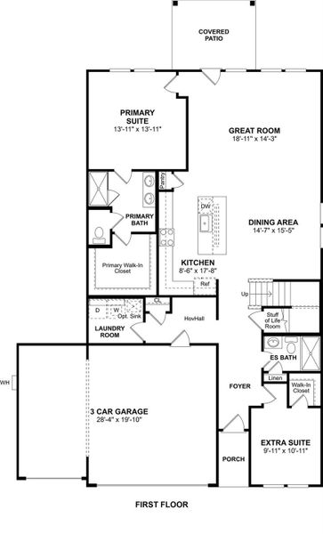 The Tigris II floor plan by K. Hovnanian Homes. 1st floor shown. *Prices, plans, dimensions, features, specifications, materials, and availability of homes or communities are subject to change without notice or obligation.