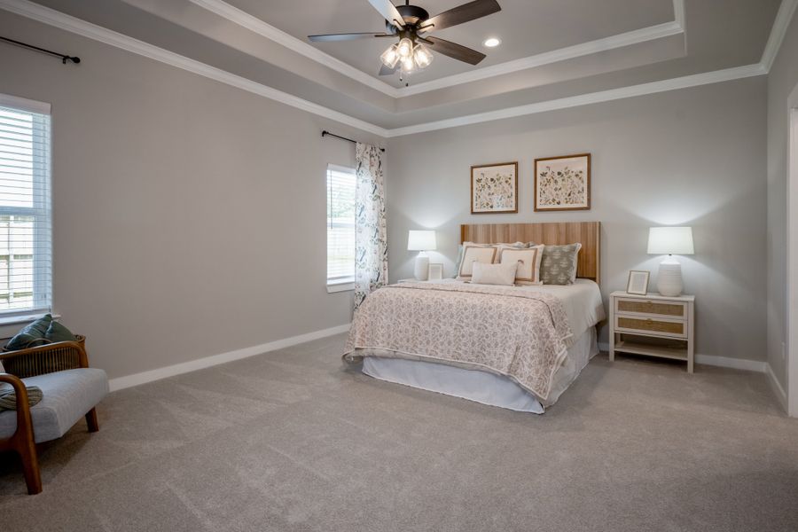 Furnished interior view inside a new home in Greens Prairie Reserve, College Station (Image 26).