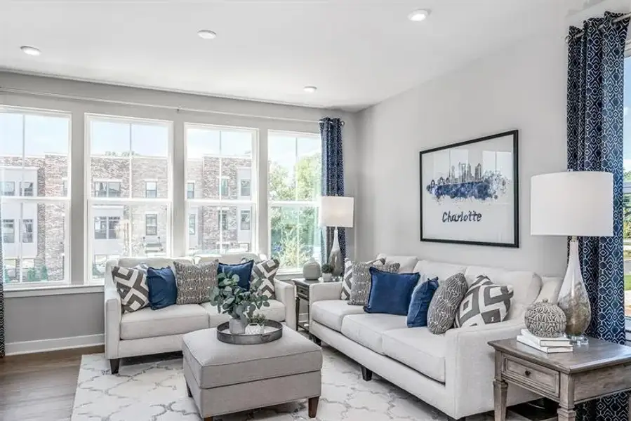 Representative furnished interior of a home built from the Clarendon 4 Story by Ryan Homes in Quinley, Charlotte (Image 11).
