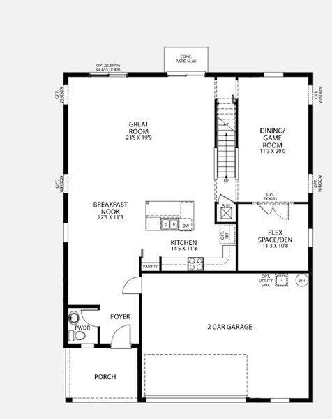 2D floor plan layout for the Columbus by Maronda Homes in Seminole Bend, Pensacola, FL (Image 4). 2D floor plan layout for the Columbus by Maronda Homes in Seminole Bend, Pensacola, FL (Image 4).