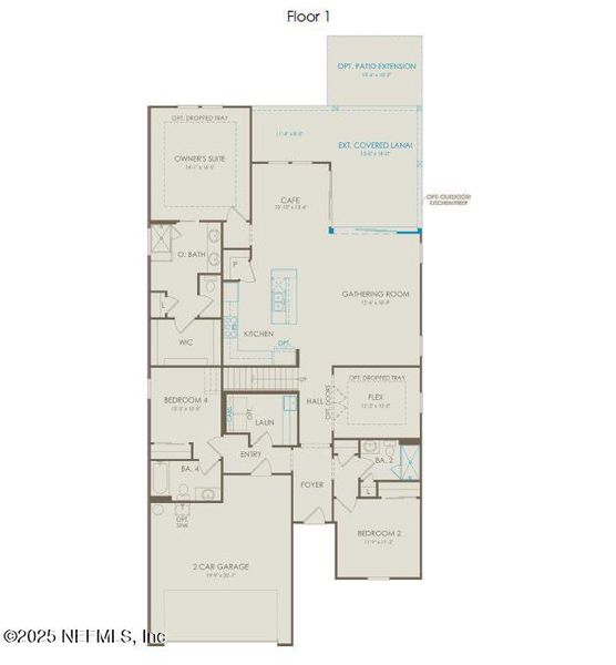 2D floor plan layout of this home in The Preserve at Bannon Lakes, St. Augustine, FL (Image 4).