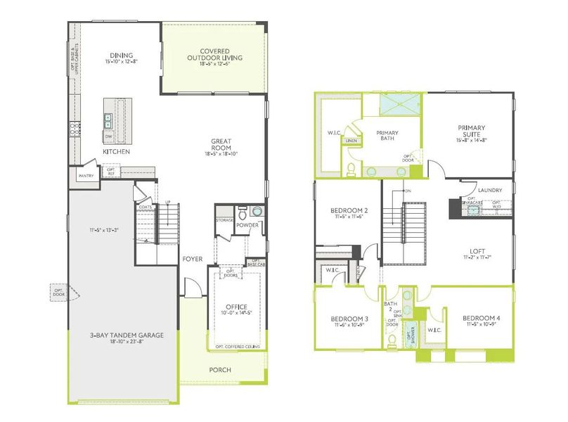 2D floor plan layout of this home in Soleo, Queen Creek, AZ (Image 4).