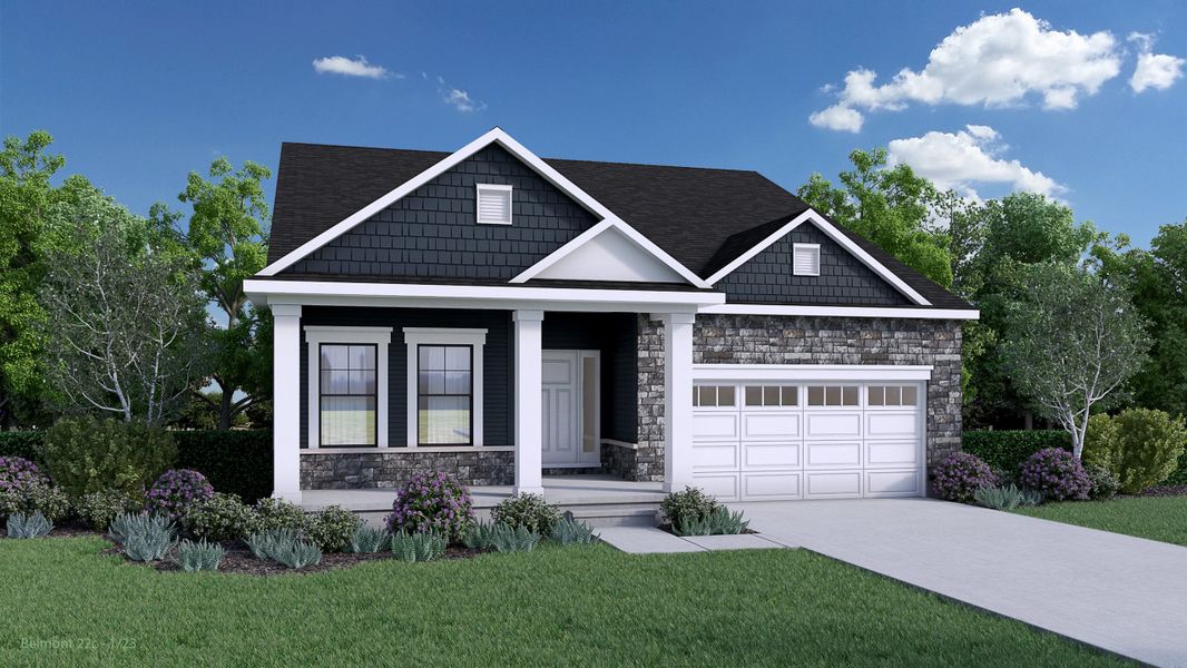 Representative exterior photo of a completed home built from the The Belmont by Forbes Capretto Homes in Fieldstream Estates, Lancaster, NY (Image 15).