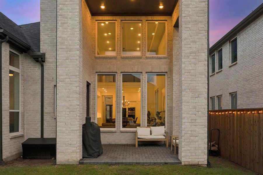 Exterior details and patio area of a home in Mosaic, Celina (Image 22). Exterior details and patio area of a home in Mosaic, Celina (Image 22).