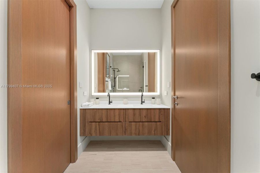 Furnished interior view inside a new home in , Miami (Image 12).