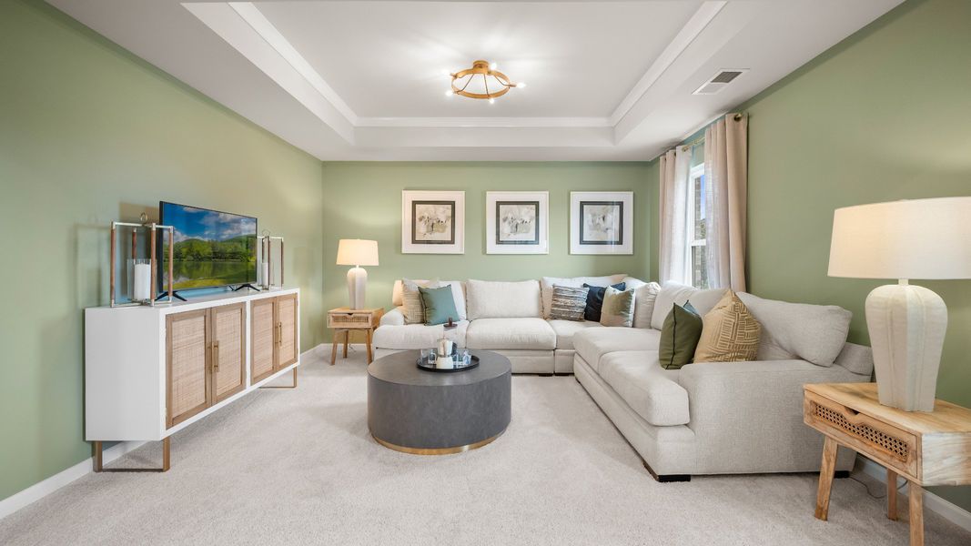 Representative furnished interior of a home built from the Clarity by DRB Homes in Northcroft, Loganville (Image 38).