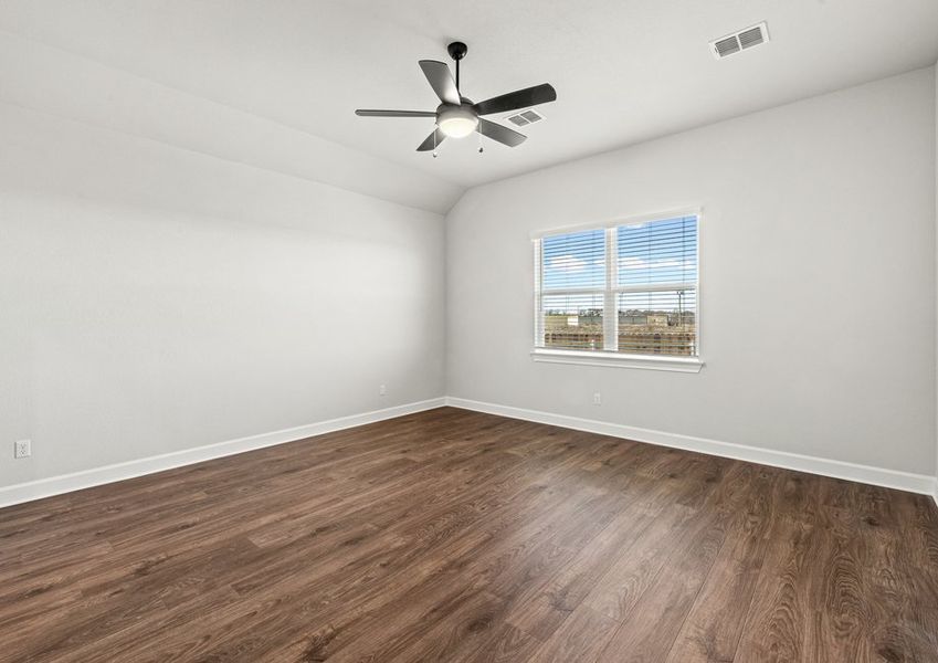 Master bedroom with vinyl flooring