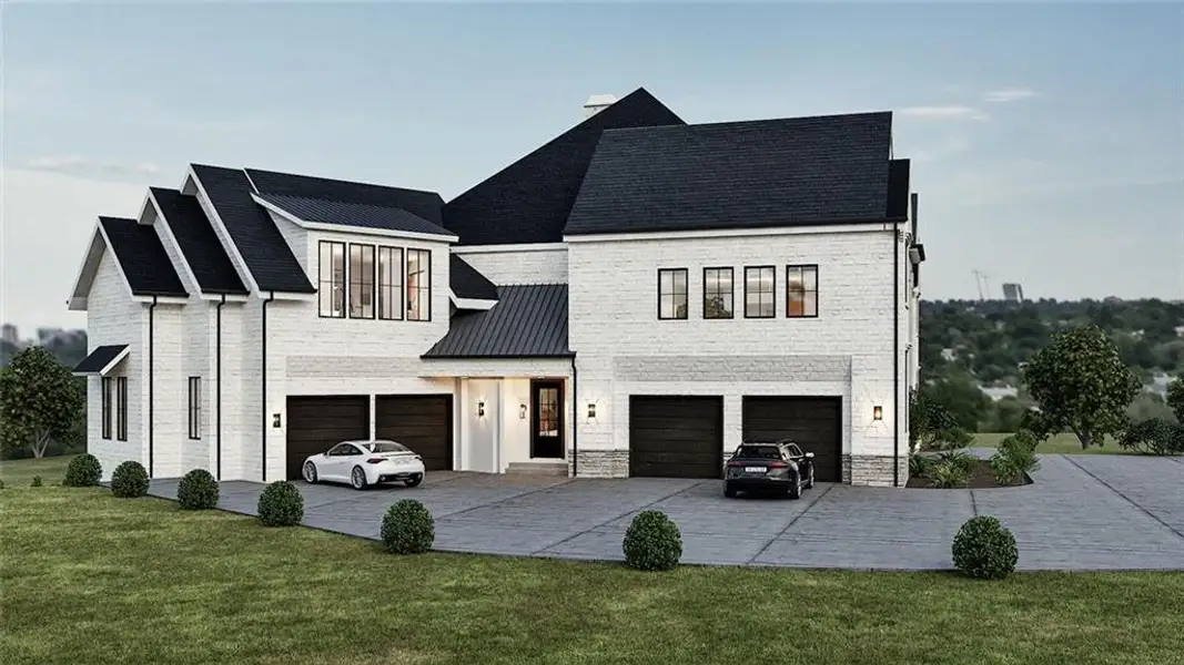 Front exterior of a new home in , Alpharetta, GA, highlighting curb appeal (Image 2). Front exterior of a new home in , Alpharetta, GA, highlighting curb appeal (Image 2).