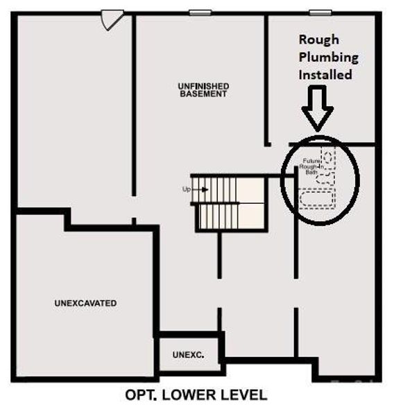 Massive Unfinished basement with plumbing for a future bathroom