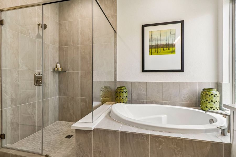 Furnished interior view inside a new home in 6 Creeks, Kyle (Image 18).