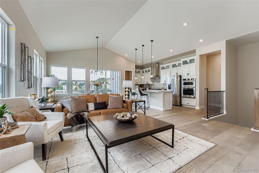 Furnished interior view inside a new home in Hillside at Castle Rock, Castle Rock (Image 15). Furnished interior view inside a new home in Hillside at Castle Rock, Castle Rock (Image 15).