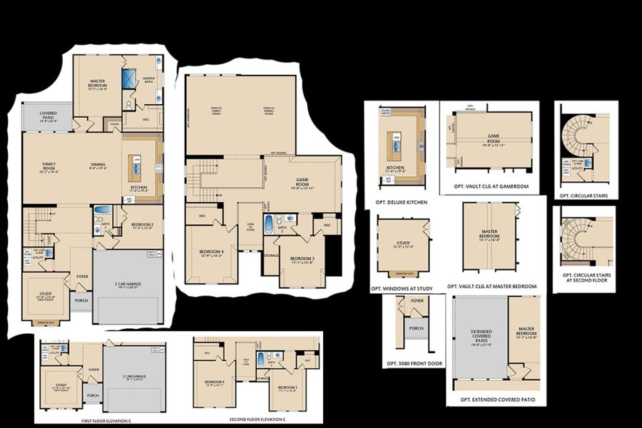 2D floor plan layout of this home in La Terra at Uptown Celina, Celina, TX (Image 1). 2D floor plan layout of this home in La Terra at Uptown Celina, Celina, TX (Image 1).