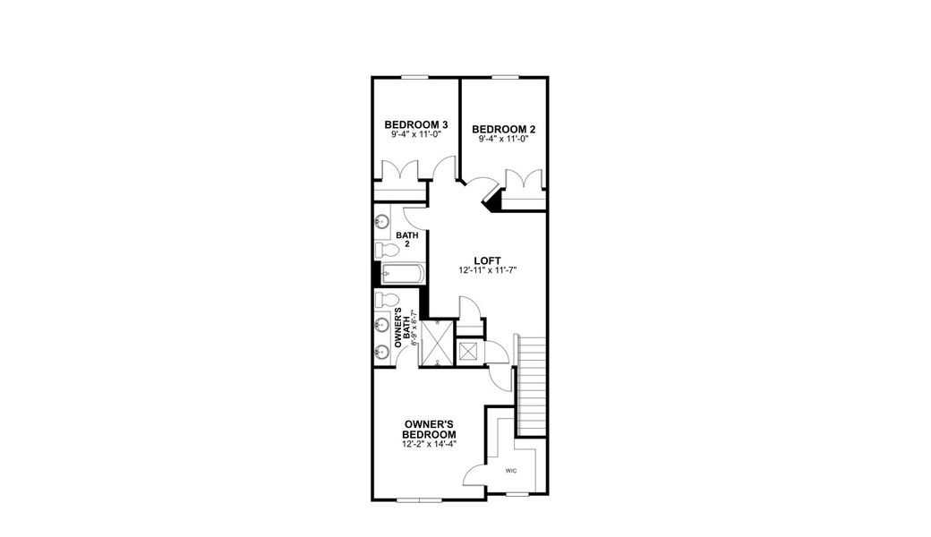 2D floor plan layout for the San Jose by M/I Homes in Reeves Place, Orlando, FL (Image 3).