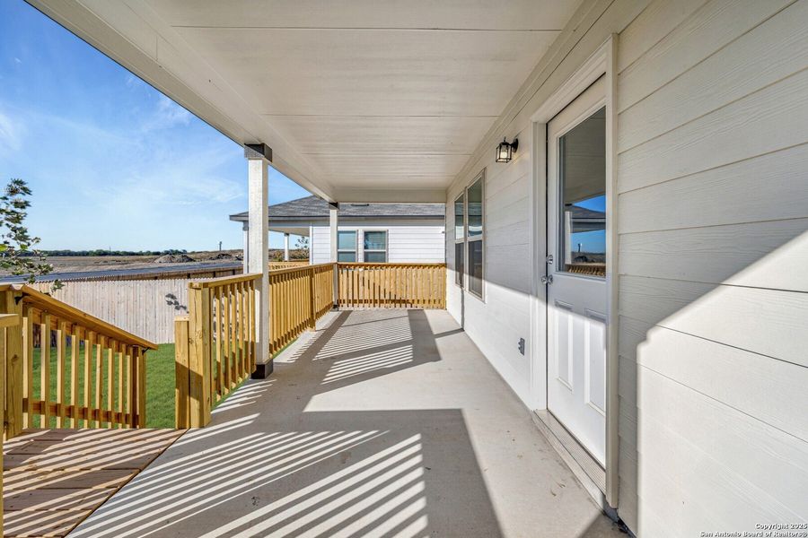 Exterior details and patio area of a home in Greenspoint Heights, Seguin (Image 19).