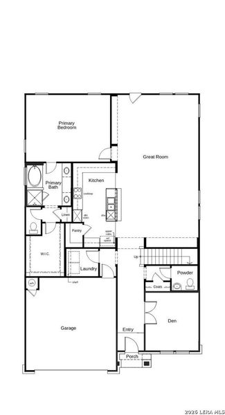 2D floor plan layout of this home in Shoreline Park - Classic Collection, Boerne, TX (Image 3).