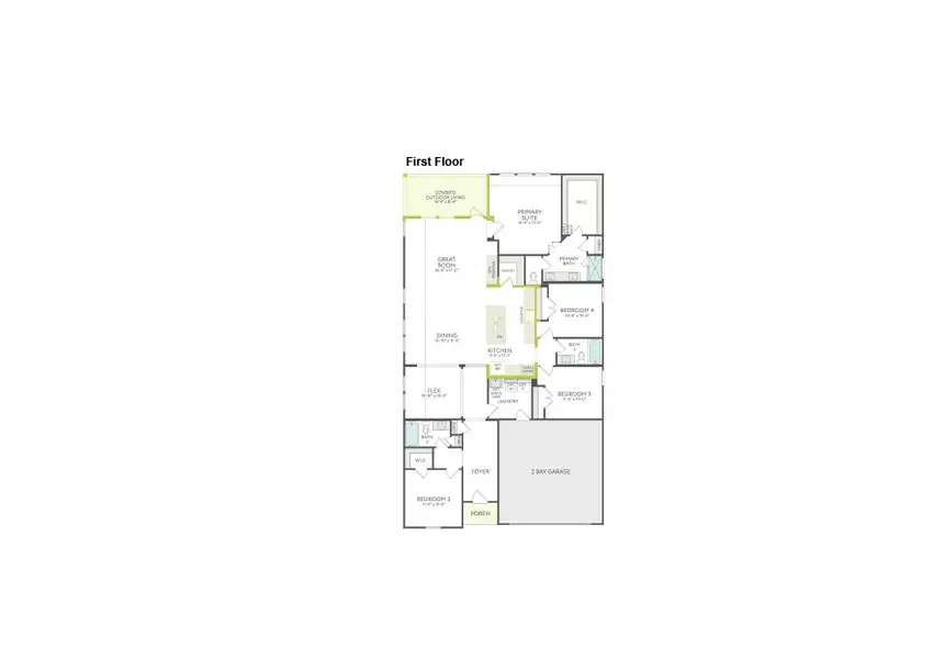 2D floor plan layout of this home in The Meadows, Denton, TX (Image 3). 2D floor plan layout of this home in The Meadows, Denton, TX (Image 3).