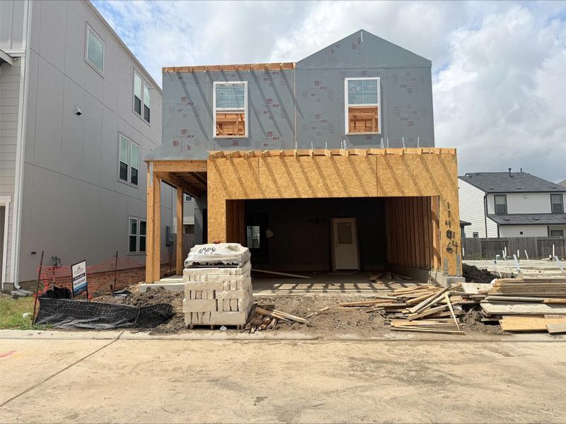 In-progress construction of a new home in Cloverdale, Houston, TX (Image 4).