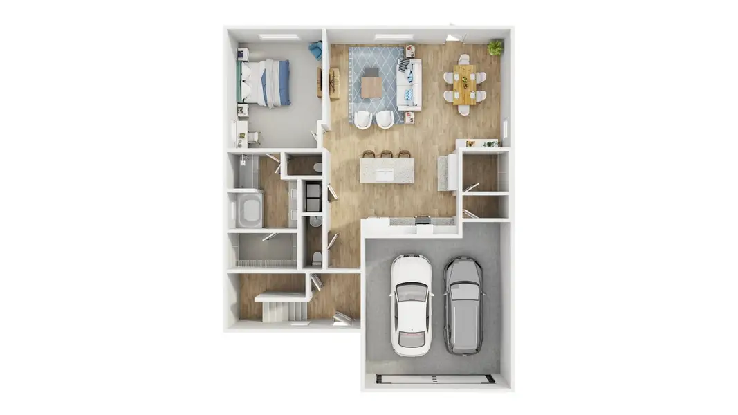 2D floor plan layout of this home in Magnolia at the Bluffs Phase 3, Freeport, FL (Image 4).