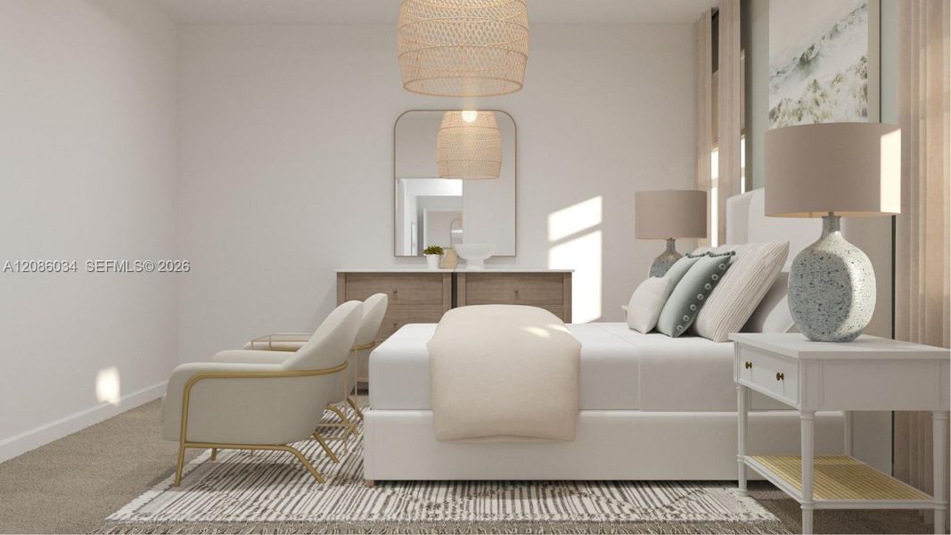 Furnished interior view inside a new home in Heron Pointe, Miami (Image 3).