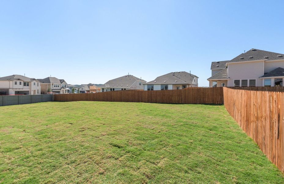 Exterior details and patio area of a home in Saddleback at Santa Rita Ranch, Liberty Hill (Image 22). Exterior details and patio area of a home in Saddleback at Santa Rita Ranch, Liberty Hill (Image 22).