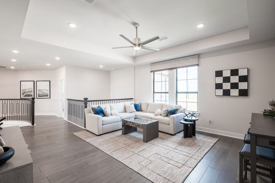 Representative furnished interior of a home built from the Bogata by Tri Pointe Homes in Harvest Green, Richmond (Image 91).