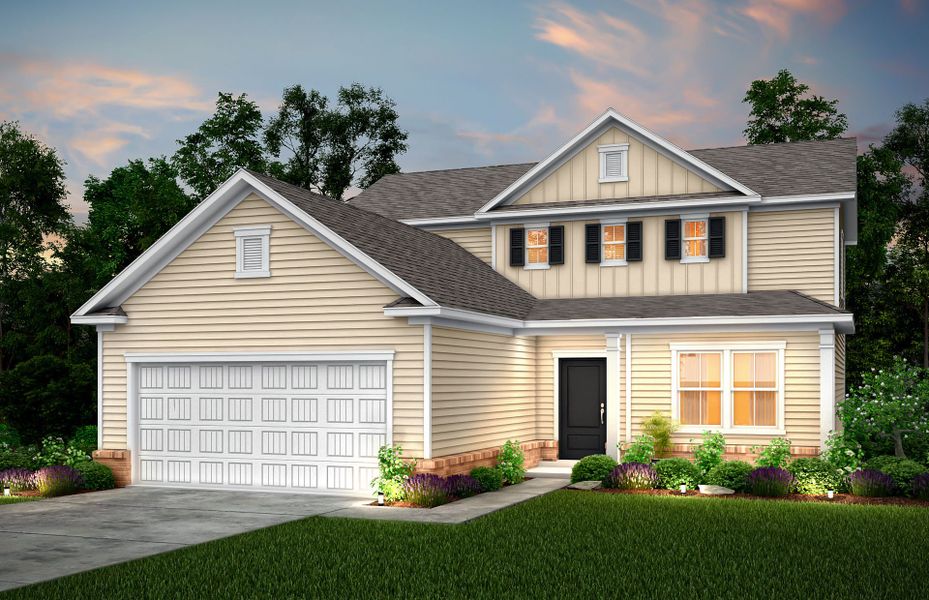 Front exterior of a new home in Forestwood, Longs, SC, highlighting curb appeal (Image 2). Front exterior of a new home in Forestwood, Longs, SC, highlighting curb appeal (Image 2).