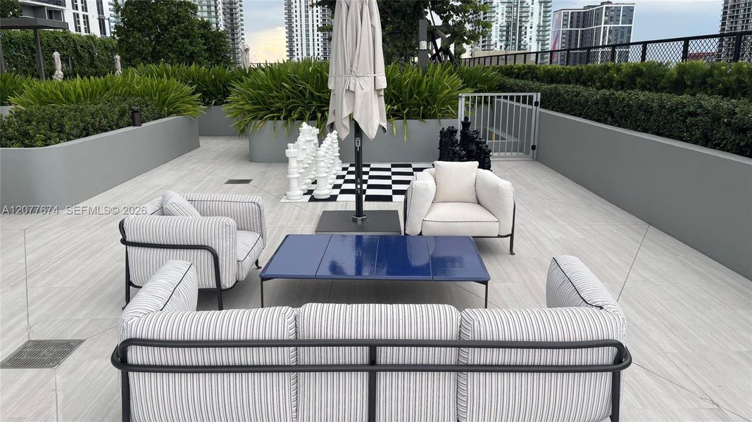 Oversized Outdoor Chess at the 11th-Floor Pool Deck Oversized Outdoor Chess at the 11th-Floor Pool Deck
