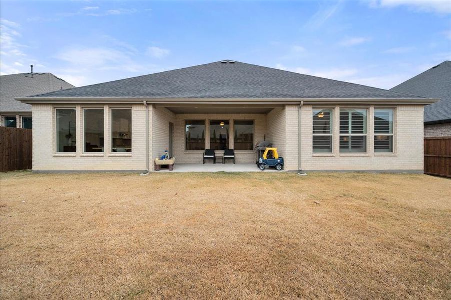 Exterior details and patio area of a home in Inspiration Collection at Bridgewater, Midlothian (Image 3).