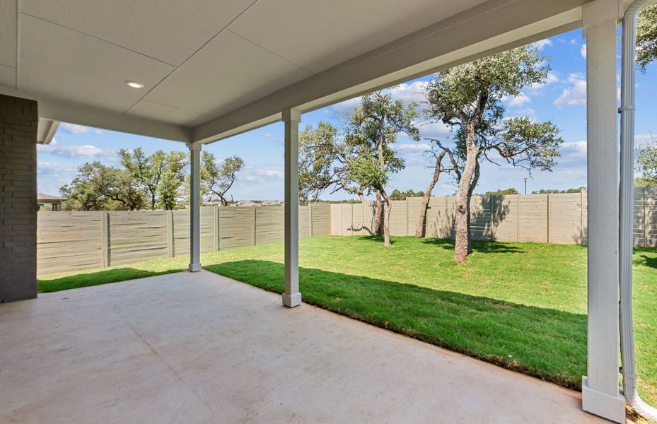 Exterior details and patio area of a home in Wolf Ranch, Georgetown (Image 20).