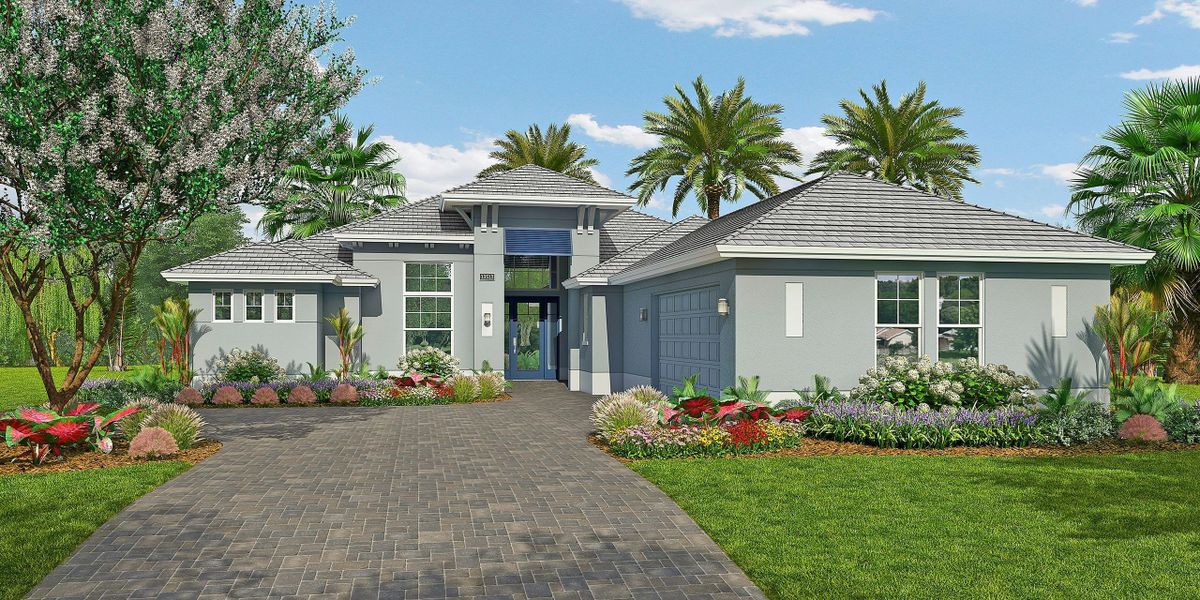 Front exterior of a home in the Bent Pine Preserve community, located in Vero Beach, FL (Image 15).