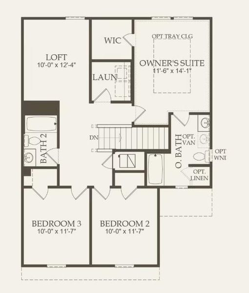 Centex Homes, Pierce/U floor plan second level