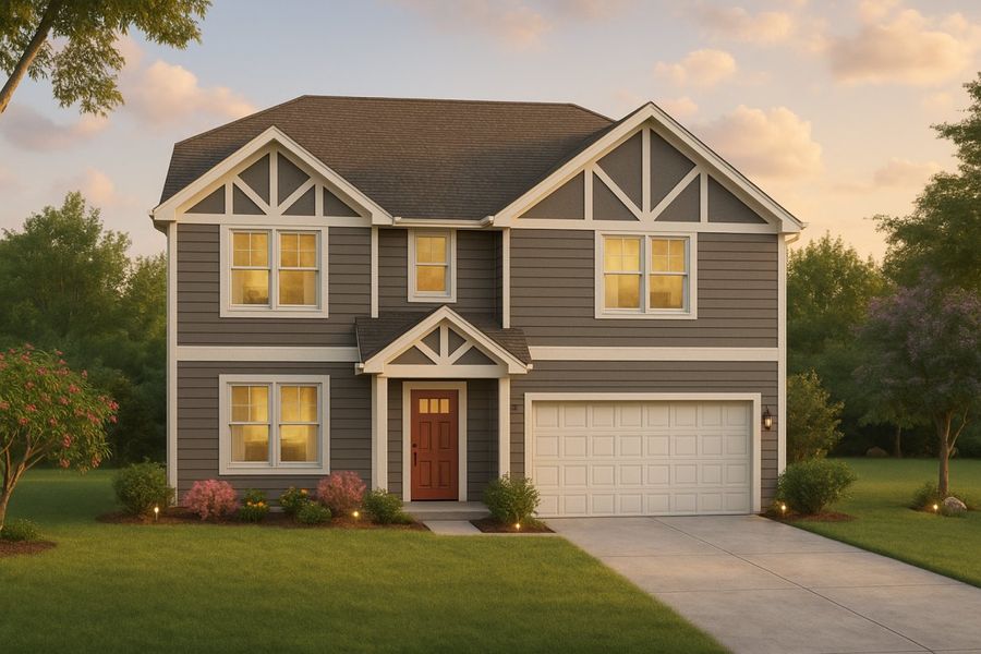 Representative exterior photo of a completed home built from the Cypress II Trinity Grove Signature by Brohn Homes in Trinity Grove, Spring, TX (Image 16). Representative exterior photo of a completed home built from the Cypress II Trinity Grove Signature by Brohn Homes in Trinity Grove, Spring, TX (Image 16).