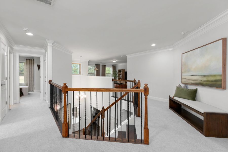 Representative furnished interior of a home built from the Hanover Lux by Keystone Homes NC in Weybridge, Burlington (Image 42).