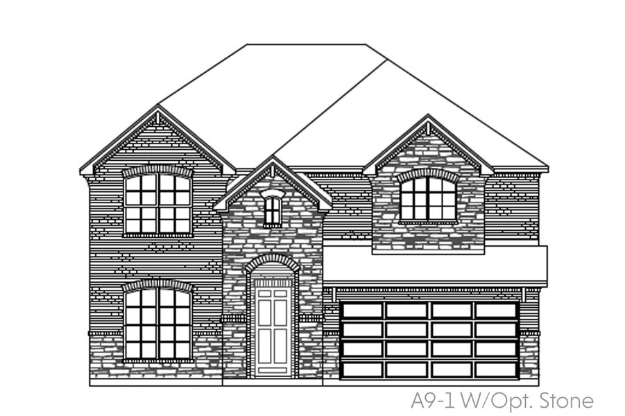 Representative exterior photo of a completed home built from the Monaco by John Houston Homes in Somerset - Phase 5, Mansfield, TX (Image 7). Representative exterior photo of a completed home built from the Monaco by John Houston Homes in Somerset - Phase 5, Mansfield, TX (Image 7).