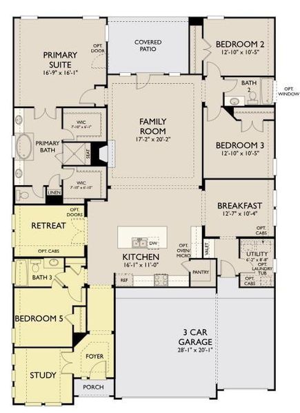 2D floor plan layout of this home in Westland Ranch, League City, TX (Image 3).