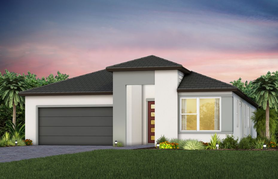 Representative exterior photo of a completed home built from the Concord by Pulte Homes in Two Rivers, Zephyrhills, FL (Image 2).