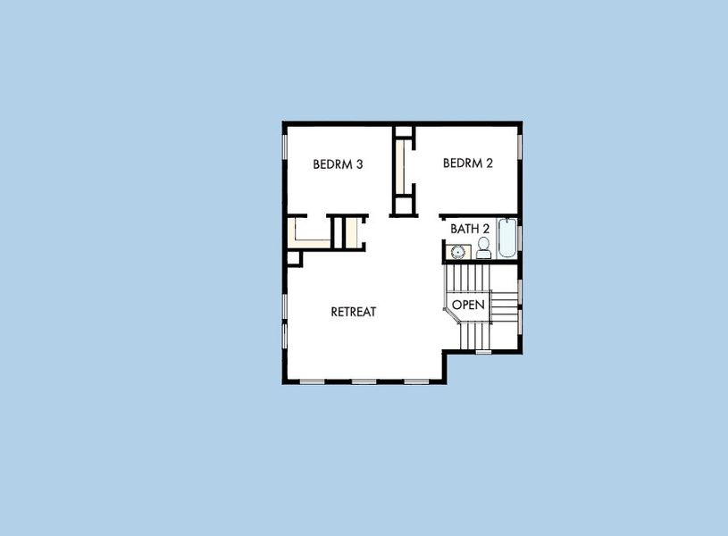 2D floor plan layout for the The Benefield by David Weekley Homes in Sienna 42’, Missouri City, TX (Image 4). 2D floor plan layout for the The Benefield by David Weekley Homes in Sienna 42’, Missouri City, TX (Image 4).