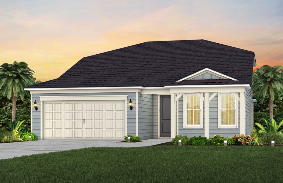 Representative exterior photo of a completed home built from the Mystique Grand by Pulte Homes in Lakeview Estates, Palm Coast, FL (Image 19).