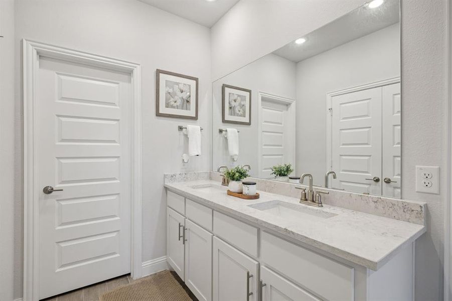 Furnished interior view inside a new home in Prestige Collection at Overland Grove, Forney (Image 25). Furnished interior view inside a new home in Prestige Collection at Overland Grove, Forney (Image 25).