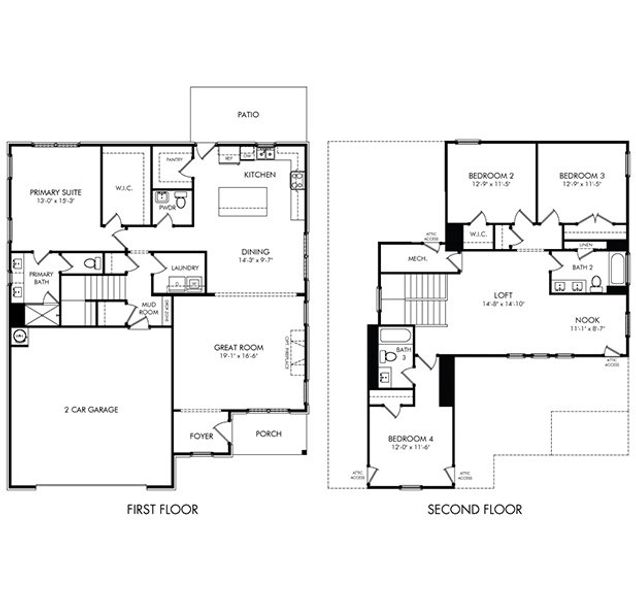 2D floor plan layout of this home in Sycamore Grove, Murfreesboro, TN (Image 2). 2D floor plan layout of this home in Sycamore Grove, Murfreesboro, TN (Image 2).