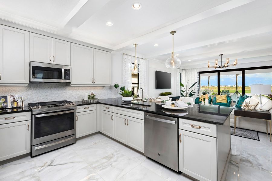 Representative furnished interior of a home built from the Tribeca by GL Homes in Valencia Parc at Riverland, Port St. Lucie (Image 8).