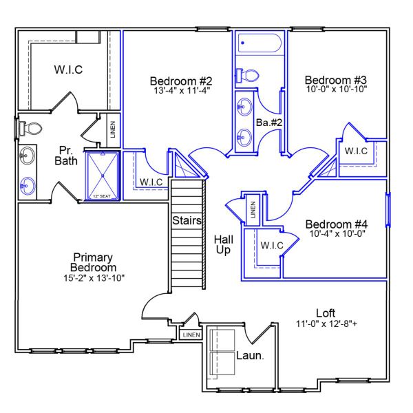 2D floor plan layout of this home in Cornerstone, Anderson, SC (Image 3).