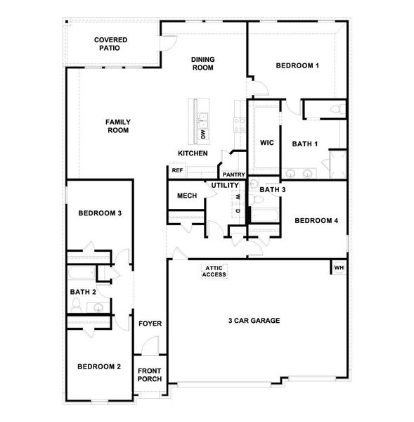 2D floor plan layout of this home in Watermill, Uhland, TX (Image 1). 2D floor plan layout of this home in Watermill, Uhland, TX (Image 1).