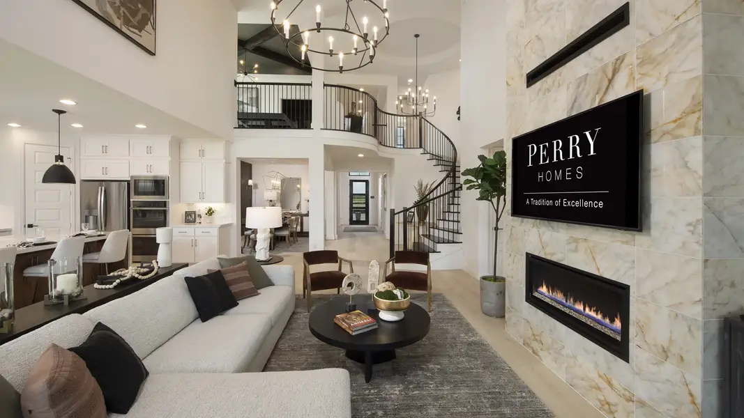 Representative furnished interior of a home built from the 3399W by Perry Homes in Valencia, Manvel (Image 6).