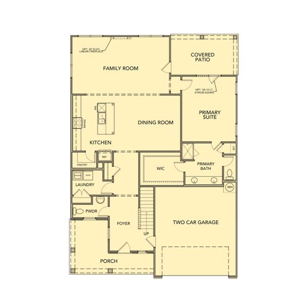 2D floor plan layout for the Maple by Kerley Family Homes in Pevensie Manor, Powder Springs, GA (Image 3).