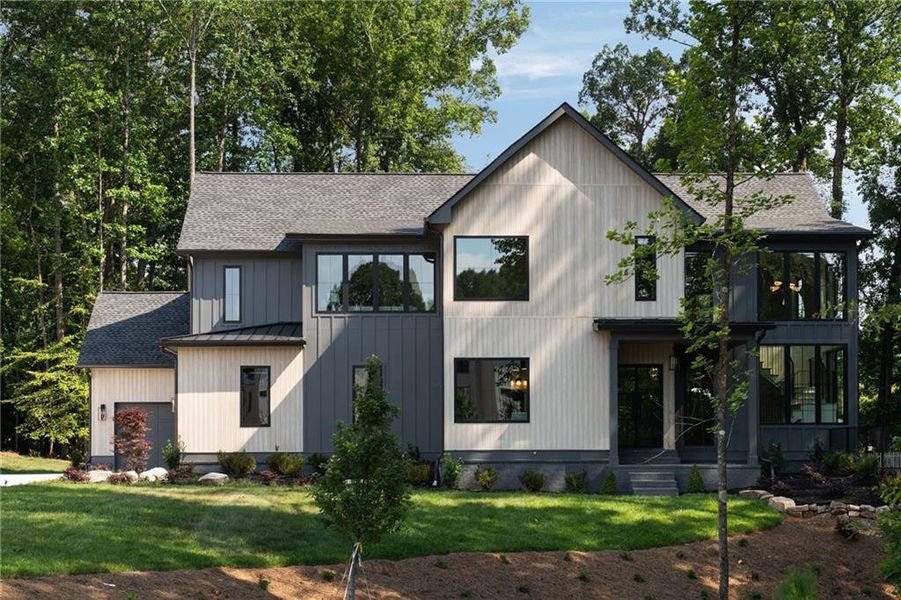 Front exterior of a new home in , Roswell, GA, highlighting curb appeal (Image 25).